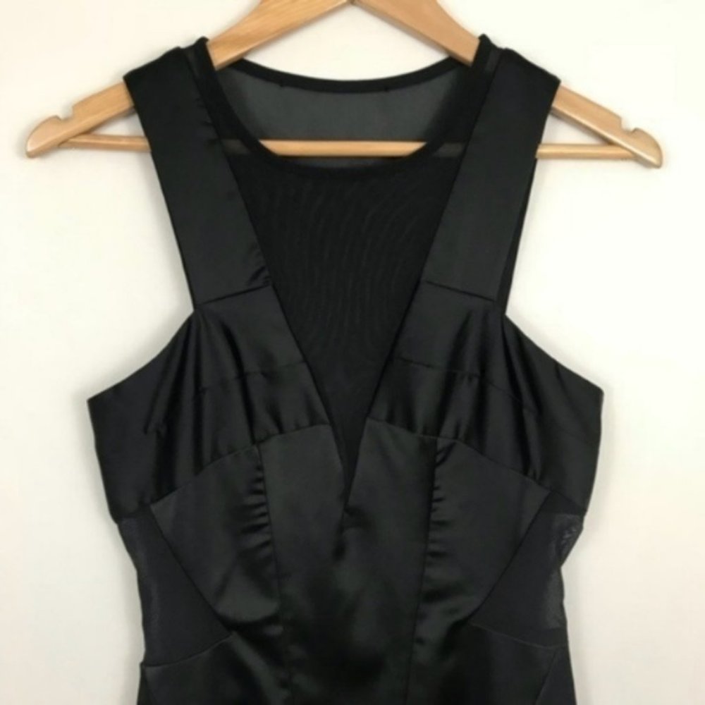 All Saints Emi Black Mesh Bodycon Mini Dress C59 - Picture 3 of 7